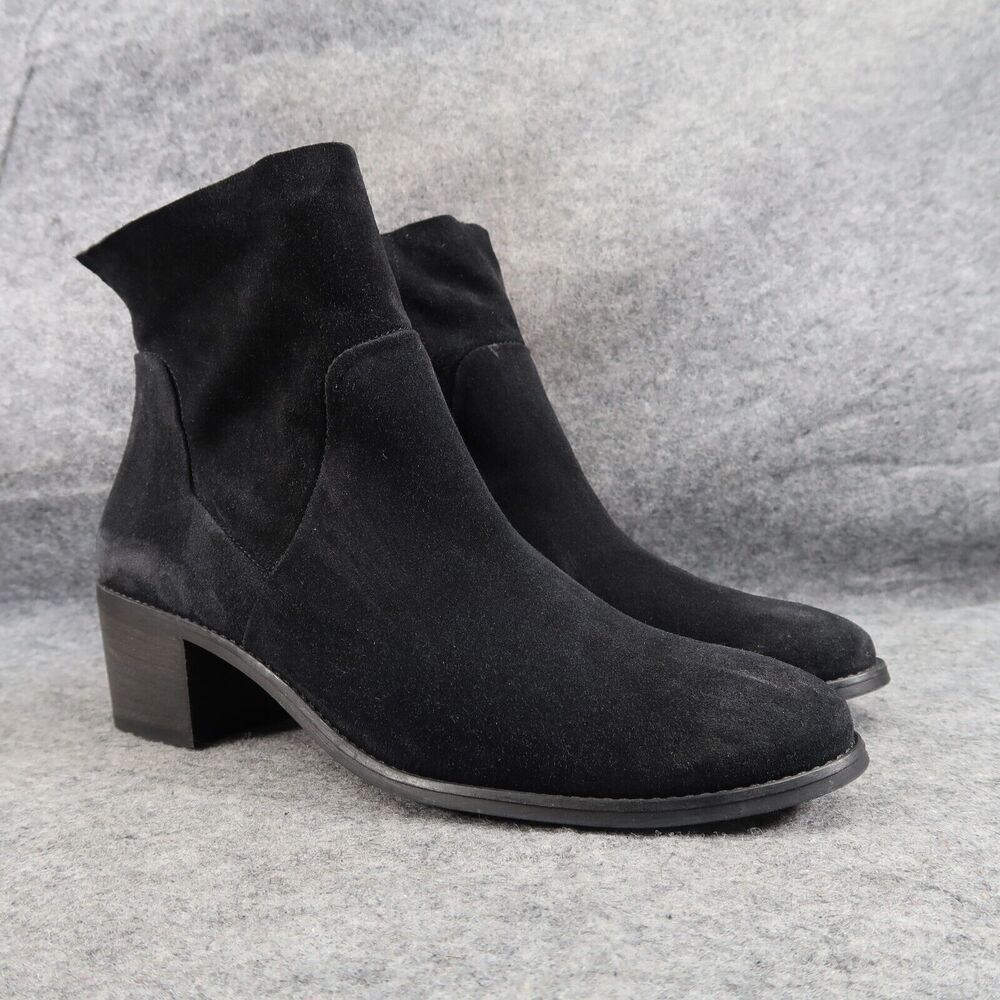Paul Green Shoe Women 8.5 Bootie Classic Fashion Block Heel Leather Nicole Black